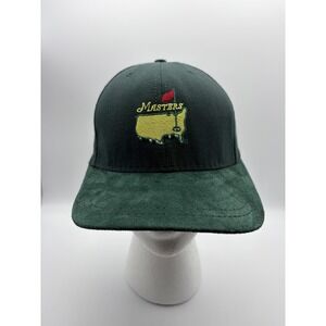 Masters Hat Cap Strap Back‎ Mens One Size Green Suede Bill Golf American Needle